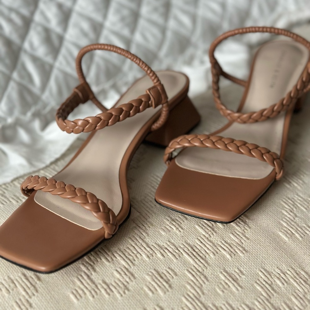 Charles & Keith Brown Braided Heels